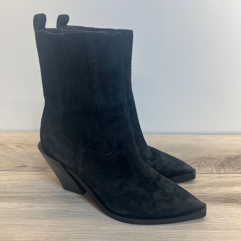 Sam Edelman Womens Mandey Western‎ Ankle Boots Size 6 36 Black Pull On